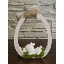 Osterdekoration - Ostereier mit Schleife und Baby Reh - Rentier -