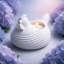 Osterdekoration - Teelichthalter - Osterhuhn -