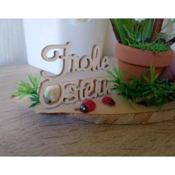 Osterdekoration Frohe Ostern mit Schneeglöckchen – Einzigartige Tischdekoration vom SaBienchenshop