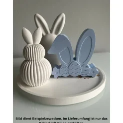 Osterdekoration Kugeln mit Hasenohren und Rillen / Ostern / Dekoration / Osterhase / Moderne Osterdeko / Streifen