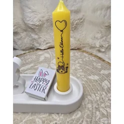 Oster-Deko-Set „Hallo Ostern“ – Modernes Tablett mit Hase & Kerze