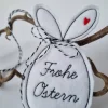 Osterei aus Filz mit "Ohren" - FROHE OSTERN in Schreibschrift - von he-ART by helen hesse