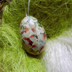 Osterei aus Gänseei – italienisches Buntpapier, Decoupage-Technik, handgemachte Dekoration