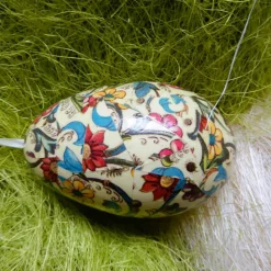 Osterei aus Gänseei in Decoupage-Technik mit italienischem Florentiner Papier, 9-10 cm
