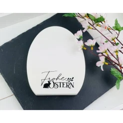 Osterei aus Keraflott – Beplottet mit Hasen oder Spruch für deine Osterdeko