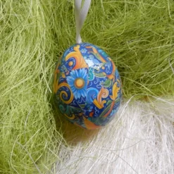 Osterei beklebt mit italienischem Florentiner Papier in Decoupage-Technik Osterdekoration