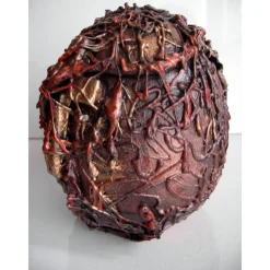 Osterei COCOONED Osterdeko  Keramikei dekoriert mit Modeliermasse im Steampunk-Stil Viktorianisch Deko-Ei Mystisches Ei