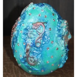 Osterei Dekoei MEERESRAUSCHEN Acrylmalerei auf einem Keramikei Ostergeschenk Künstler-Ei Sammlerstück signiertes Unikat