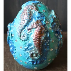 Osterei Dekoei MEERESRAUSCHEN Acrylmalerei auf einem Keramikei Ostergeschenk Künstler-Ei Sammlerstück signiertes Unikat