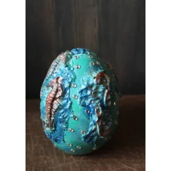 Osterei Dekoei MEERESRAUSCHEN Acrylmalerei auf einem Keramikei Ostergeschenk Künstler-Ei Sammlerstück signiertes Unikat