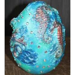 Osterei Dekoei MEERESRAUSCHEN Acrylmalerei auf einem Keramikei Ostergeschenk Künstler-Ei Sammlerstück signiertes Unikat