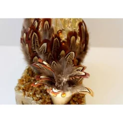 Osterei FEDERGÄRTCHEN witziges Osterei auf einer kleinen Plattform Künstler-Ei der etwas anderen Art :)