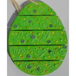 Osterei FRÜHLINGSZAUBER Collage Acrylmalerei auf einem Holzei Künstler-Ei Wanddeko Collage Osterdekoration Hängedeko