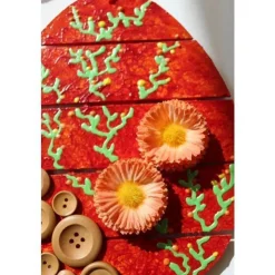 Osterei GÄNSEBLÜMCHEN Collage Acrylmalerei auf einem Holzei Künstler-Ei Wanddeko Collage Blütenbild Osterdekoration