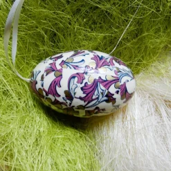 Osterei Gänseei mit italienischem Florentiner Buntpapier – einzigartiges Dekorationsstück in Decoupage-Technik