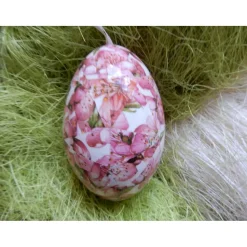 Osterei Gänseei mit italienischem Buntpapier – Einzigartige Decoupage-Dekoration 9-10 cm