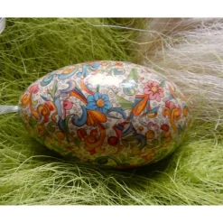 Osterei Gänseei mit italienischem Florentiner Buntpapier – einzigartiges Dekorationsstück in Decoupage-Technik