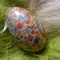 Osterei Gänseei mit italienischem Florentiner Buntpapier – einzigartiges Dekorationsstück in Decoupage-Technik