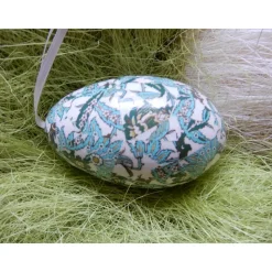 Osterei Gänseei mit italienischem Florentiner Buntpapier – einzigartiges Dekorationsstück in Decoupage-Technik