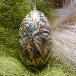 Osterei Gänseei mit italienischem Florentiner Buntpapier – einzigartiges Dekorationsstück in Decoupage-Technik