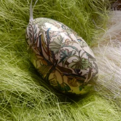 Osterei Gänseei mit italienischem Florentiner Buntpapier – einzigartiges Dekorationsstück in Decoupage-Technik