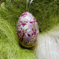 Osterei Gänseei mit italienischem Buntpapier – Einzigartige Decoupage Dekoration