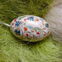 Osterei Gänseei mit italienischem Buntpapier – Einzigartige Decoupage-Dekoration 9-10 cm