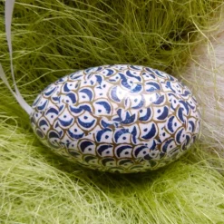 Osterei Gänseei mit italienischem Buntpapier – Einzigartige Decoupage-Dekoration 9-10 cm