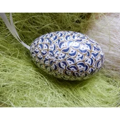 Osterei Gänseei mit italienischem Buntpapier – Einzigartige Decoupage-Dekoration 9-10 cm