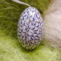 Osterei Gänseei mit italienischem Buntpapier – Einzigartige Decoupage-Dekoration 9-10 cm