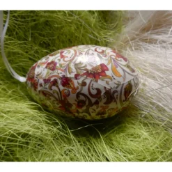 Osterei Gänseei mit italienischem Buntpapier – Einzigartige Decoupage-Dekoration 9-10 cm