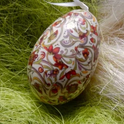 Osterei Gänseei mit italienischem Buntpapier – Einzigartige Decoupage-Dekoration 9-10 cm