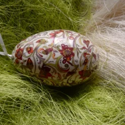 Osterei Gänseei mit italienischem Buntpapier – Einzigartige Decoupage-Dekoration 9-10 cm