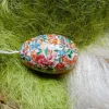 Osterei Gänseei mit italienischem Buntpapier – Einzigartige Decoupage-Dekoration 9-10 cm