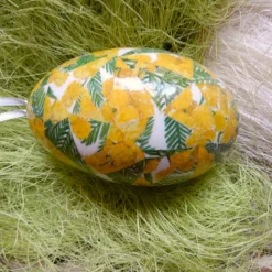 Osterei Gänseei mit italienischem Buntpapier – Einzigartige Decoupage-Dekoration 9-10 cm