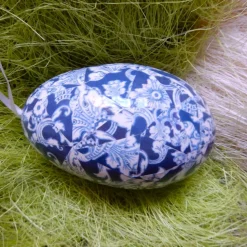 Osterei Gänseei mit italienischem Buntpapier – Einzigartige Decoupage-Dekoration 9-10 cm