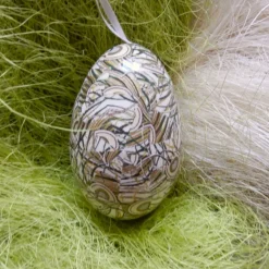 Osterei Gänseei mit italienischem Buntpapier – Einzigartige Decoupage-Dekoration 9-10 cm