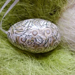 Osterei Gänseei mit italienischem Buntpapier – Einzigartige Decoupage-Dekoration 9-10 cm