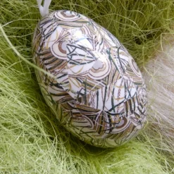 Osterei Gänseei mit italienischem Buntpapier – Einzigartige Decoupage-Dekoration 9-10 cm