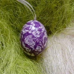 Osterei handgefertigt mit italienischem Florentiner Papier in Decoupage-Technik beklebt