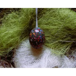 Osterei handgefertigt mit italienisches Buntpapier in Decoupage-Technik beklebt