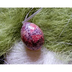 Osterei handgefertigt mit italienisches Buntpapier in Decoupage-Technik beklebt