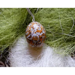 Osterei handgefertigt mit italienisches Buntpapier in Decoupage-Technik beklebt