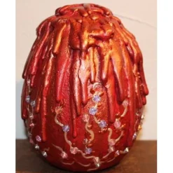 Osterei KUPFER & ROSEN Acrylmalerei auf einem Keramikei Ostergeschenk Künstler-Ei Sammlerstück