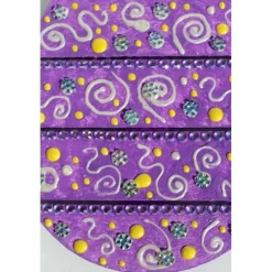 Osterei LILA OSTERZAUBER Ostergeschenk auf einem Holzei Künstler-Ei Wanddeko Collage Osterdekoration aus Holz