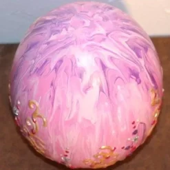 Osterei ROSA Acrylmalerei auf einem Keramikei Ostergeschenk Künstler-Ei Sammlerstück Unikat Handarbeit