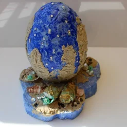 Osterei SCHATZINSEL Maritimes Ostergeschenk ausgefallene Skulptur Ei Künstler-Ei Osterei Maritime Dekoration