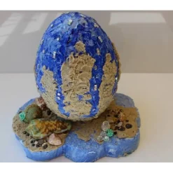 Osterei SCHATZINSEL Maritimes Ostergeschenk ausgefallene Skulptur Ei Künstler-Ei Osterei Maritime Dekoration