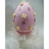 Osterei XXL 25cm hohe Osterdeko in rosa weiß Unikat
