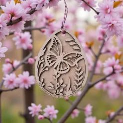 Ostereianhänger aus Holz graviert – Personalisierte Frühlingsdeko & Sternenkind Andenken